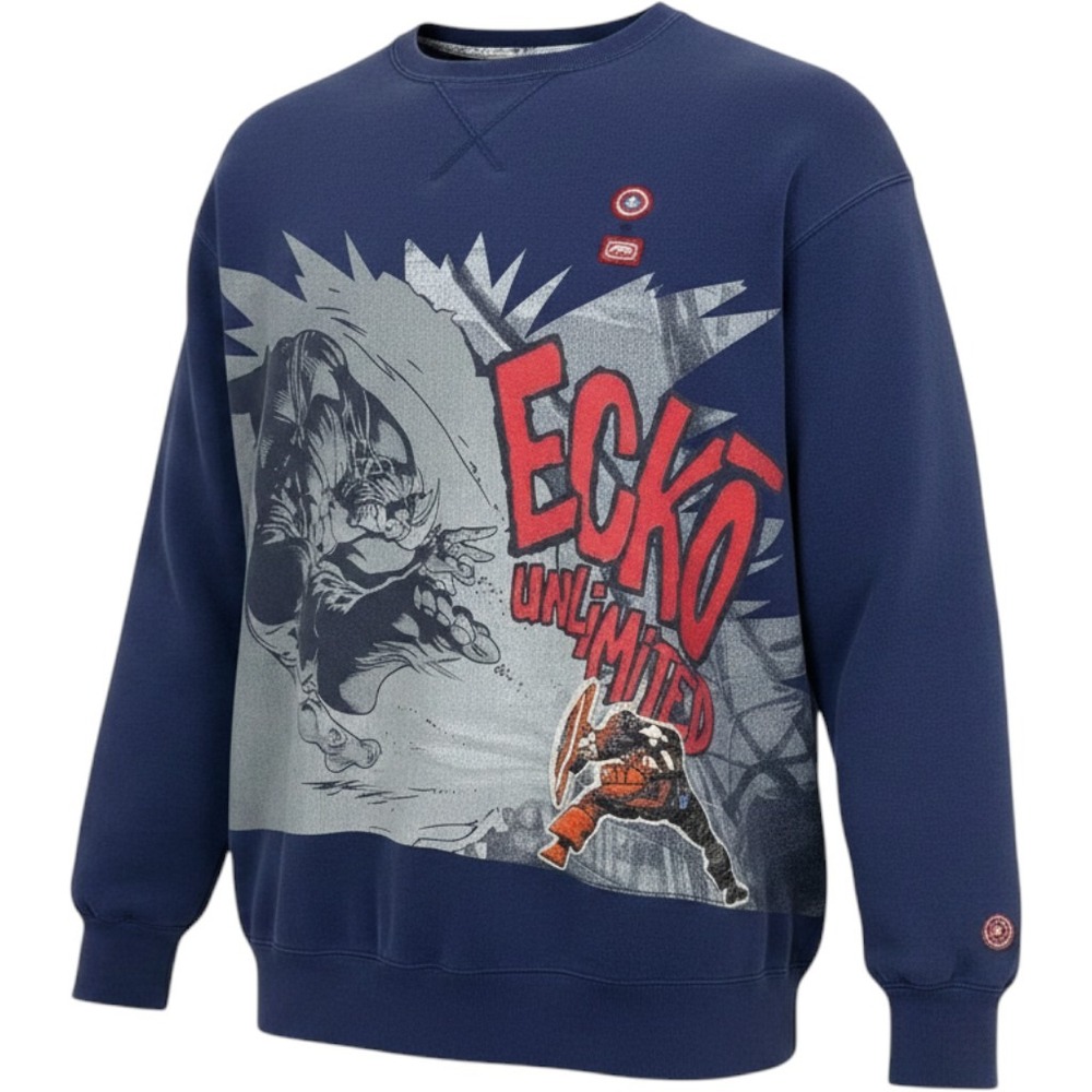 Ecko Unltd Marvel Captain America‎ Sweatshirt Navy Blue Vintage 2001 XL